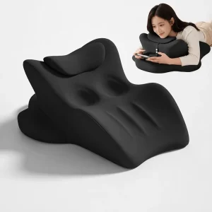 Ergonomic Prone Sleeping Pillow Memory Foam for Women Chest Relief Face Down Rest Cushion for Bed with Partitioned Design