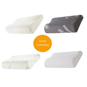 Ergonomic Side Sleeper 100% Memory Foam Curved Cervical Vertebrae Contour Wave Shape Neck Solid Leaves Bed Pillow