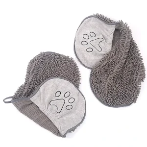 Esun Medium Large Dog Pet Towel Microfiber Quick-Dry Towel Machine Washable with Hand Pockets for Dogs Woven Technics