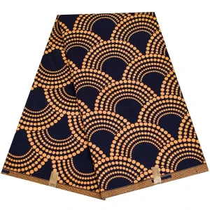 Ethnic Cross Style African Wax Print Fabric 100% Polyester Wrinkle Resistant Breathable Medium Weight for Bags Home Decor