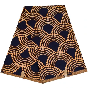 Ethnic Cross Style African Wax Print Fabric 100% Polyester Wrinkle Resistant Breathable Medium Weight for Bags Home Decor