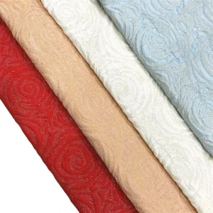 Ethnic Embroidery Jacquard Fabric Polyester Woven Metallic Flower Jacquard Brocade Fabric for Clothes