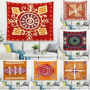 Ethnic Style African National Stripe Geometric Printed Product Tapestry