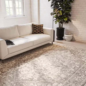 Ethnic Style Machine Made Anti Bacteria Waterproof Carpet for Living Room Sofa Retro Bedroom Bedside Rug Hallway Runner