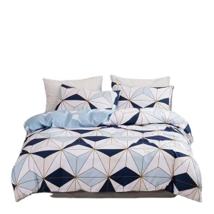 European American 100% Polyester 100TC Reactive Printed Geometric Modern All Season Home Textile Duvet Cover Set Three piece