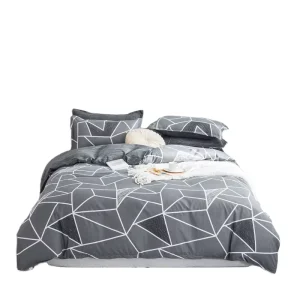 European American Luxury Geometric Print Customizable Wedding Four Piece Bedding Set 100% Polyester All Season Custom