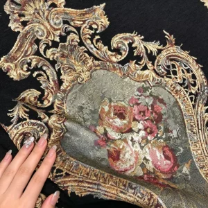 European & American Rose Curtain Ever Blooming Like an Oil Painting Also Works Well for Sofas & Pillows