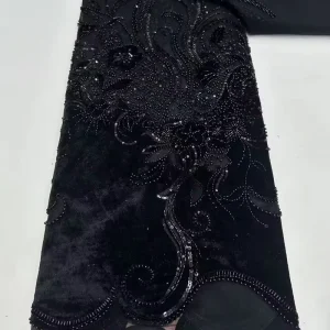 European American Sequin Embroidery Plaid Dot Lightweight Breathable Eco-Friendly Velvet Fabric Wedding Dress Cheongsam Lace