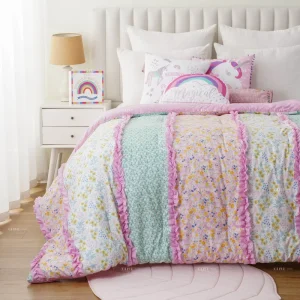 European American Style 100% Cotton Duvet Cover Set 7 PCS 600TC Washed Soft Breathable Warm Comfy Wrinkle Free Luxury Bedding