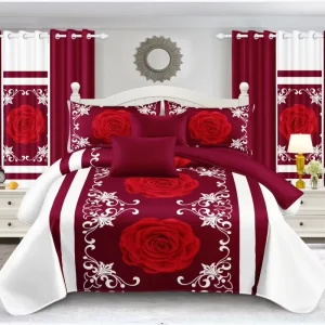 European American Style 4 Piece Anti Static Microfiber Duvet Cover Sheet Set 3D Floral Leaf Pattern 200TC Polyester Filling Home