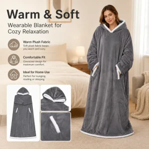 European American Style Solid Flannel Hoodie Blanket 100% Polyester Foldable Washable Winter Warm Home Throw