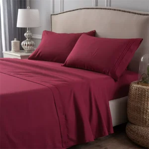 European Classic Home Decor Polyester Cotton Design Hotel Bedding Solid Bedsheet Set