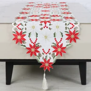 European Classical Handmade Satin Polyester Customizable Durable Oilproof Animal Pattern Table Runner Knitted Technique Table