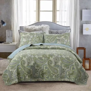 European Geometric Style Pure Cotton Customizable Three Piece All Season Hotel Use Quilt Set Washable Bedding Comfortable Quilt