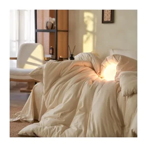 European Linen Cotton Linen Hypoallergenic Anti Bacterial Breathable All Season Quilt Comfortable Bedding Polyester Filling