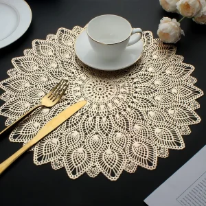 European Simple Coffee Table Mat PVC Decoration Placemat Waterproof and Anti hot Placemats for Kitchen and Dining Room