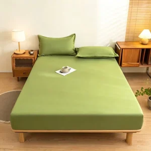 European Style 1pcs Long-Staple Cotton Eco-Friendly 200TC Bed Fitted Sheet Solid Reactive Printing Waterproof Flat Folded