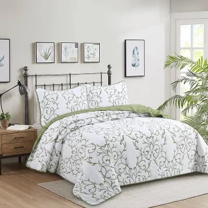 European Style Embroidery Design Stitching Reversible Cotton 3 Pieces Sheets Bedding Set