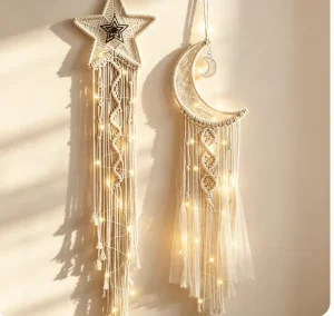 European Style Hand Woven Cotton Rope Tapestry Tassels Indoor Home Wall Hanging Decor Soft