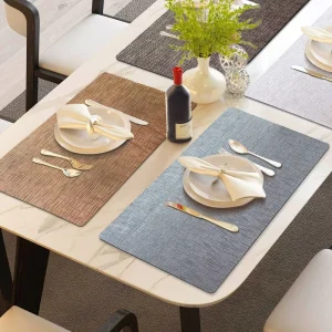 European Style Heat Insulating Waterproof Tray Placemat Metal Patterned Double Sided Square Western Style Dining Mat