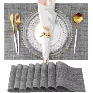 European Style Heat Resistant Dining Table Place Mats Non-Slip Washable Woven Vinyl Kitchen Placemats Made of Plastic
