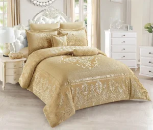 European Style High End Skin-Friendly Jacquard Fabric 7 Pieces Duvet Cover Set for Home Hotel Wedding
