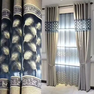European Style Modern Light Luxury Grommet Curtains Factory Exclusive Design Double Layer High Shading 100% Polyester