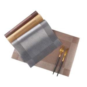 European Style PVC Textilene Placemats for Daily Use Waterproof Washable PVC Table Mats for Home Dinner Decoration Custom Logo