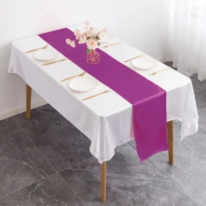European Style Satin Sateen Coffee Table Runner and Hotel Wedding Tablecloths
