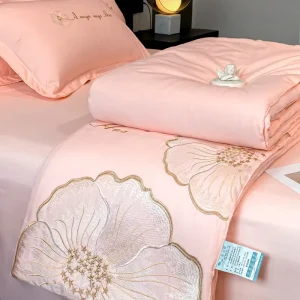 European Style Smooth Summer Quilt Set 4pcs Skin-Friendly Summer Bedding Set Bed Sheet for Home Use Compras