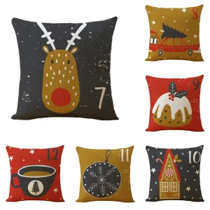 European Style Sofa Throw Pillows with Stitching 100% Polyester Christmas Pattern for Hotel Use
