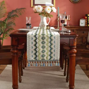European Style Table Runners Hand Embroidered Tassels Coffee Table Mats and Home Decor Tablecloths for Long Dining Tables