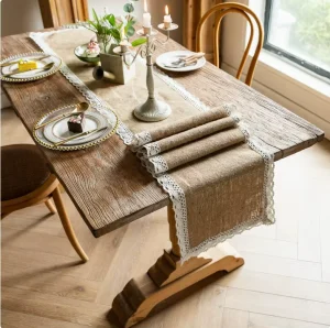 Excellent Burlap Table Runner Linen Rectangular Table Runner Wedding Birthday Party Home Dining Table Decor Drop Shipping