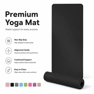 Exercise Mat Arched PU Rubber Yoga Mat for Curved Shape Pilates Stretch Practice Stable Grip and Studio Fitness Training