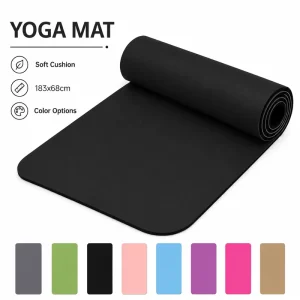 Exercise Mat PU Natural Thick Yoga Mat with Extra Cushion Grip for Pilates Recovery Stretch and Studio Floor Training