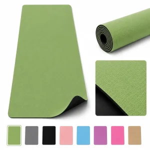 Exercise Mat PU Rubber Yoga Mat for Power Yoga Sweat Grip Balance Practice Durable Studio Training and Home Fitness Use