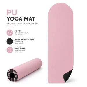 Exercise Mat PU Rubber Yoga Mat for Studio Supply Durable Grip Fitness Practice and Custom Orders 183*68cm