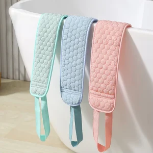 Exfoliating Back Scrubber Bath Washer Washcloth Honeycomb Body Deep Cleaner Towel Double Sided Scrubbing Belt Back Exfoliator