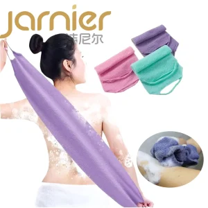 Exfoliating Bath Cloth Back Scrubber Towel Stretchable Back Scrub Washcloth Dual Sided Bath Towel Bath Belt Strap