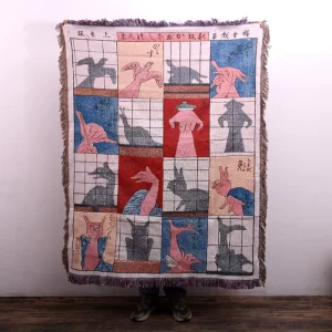 Explosive Models Jacquard Recycled Cotton Polyester Tapestry Woven Throw Blanket Four Seasons Use Foldable Portable Lightweight