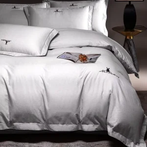 Exquisite Embroidery 100% Cotton Comforter Duvet Cover Set Economical Luxury All-Season Eco-Friendly Organic Bedding