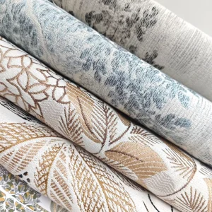Exquisite Fancy Window Curtain Fabric Luxury Home Textile Decor Knitted Texture Breathable Blackout Fabric