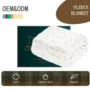 Exquisite Knitted Modern 100% Polyester White Fleece Throw Blanket for Home Lightweight Fuzzy Soft Cozy Warm Customized