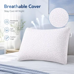 Extra Firm Shredded Memory Foam Pillow High Loft Adjustable Fill Neck Support Orthopedic Bed Pillow for Side Sleeper