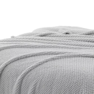 Extra Large 50×70 Inches Solid Knitted Modern Jacquard All Season Soft Fleece Throw Blanket Fuzzy Cozy Lightweight