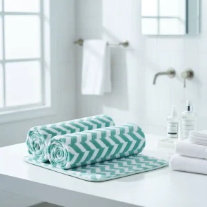 Extra Large 76*152cm Coral Velvet Bath Sheets High Density Microfiber Quick Dry Striped Pattern Woven Techniques for Adults Home