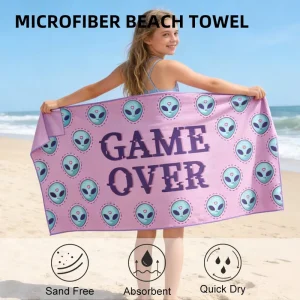 Extra Large Beach Towel Sand Free Summer Waffle Luxury Microfiber Beach Towels with Logo Custom Print
