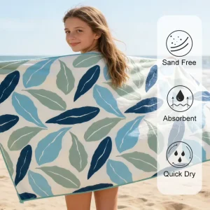 Extra Large Microfiber Beach Towel Quick Dry Sand Free Custom Printed Beach Towel for Poolside & Outdoor Activities