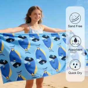 Extra Large Microfiber Beach Towel Quick Dry Sand Free Lightweight Custom Printed Beach Towel for Outdoor & Pool