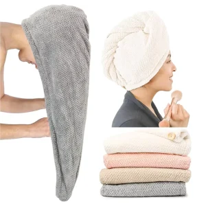 Extra Large Microfiber Hair Drying Towels Super Absorbent Quick Dry for Women Long Short Curly Hair Anti-Frizz Button
